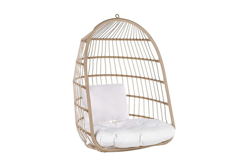 Hængestol med stativ rep beige ALLERA - Træ / natur - Havemøbler - Havestole - Hængestol