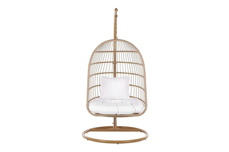 Hængestol med stativ rep beige ALLERA - Træ / natur - Havemøbler - Havestole - Hængestol