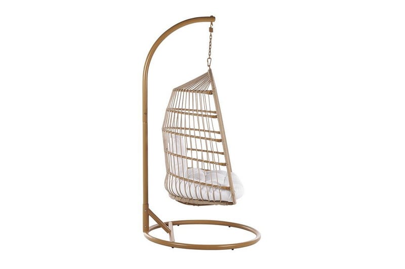 Hængestol med stativ rep beige ALLERA - Træ / natur - Havemøbler - Havestole - Hængestol