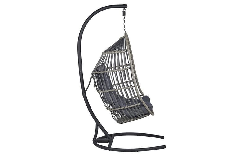 Hængestol med stativ polyrattan mørkegrå SESIA - Grå - Hængestol
