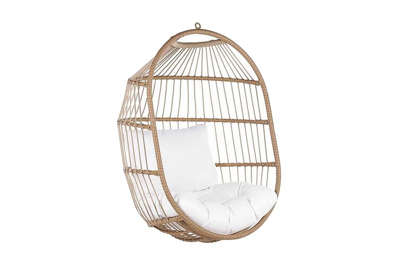 Hængestol med stativ polyrattan beige ALBA - Træ / natur - Havemøbler - Havestole - Hængestol