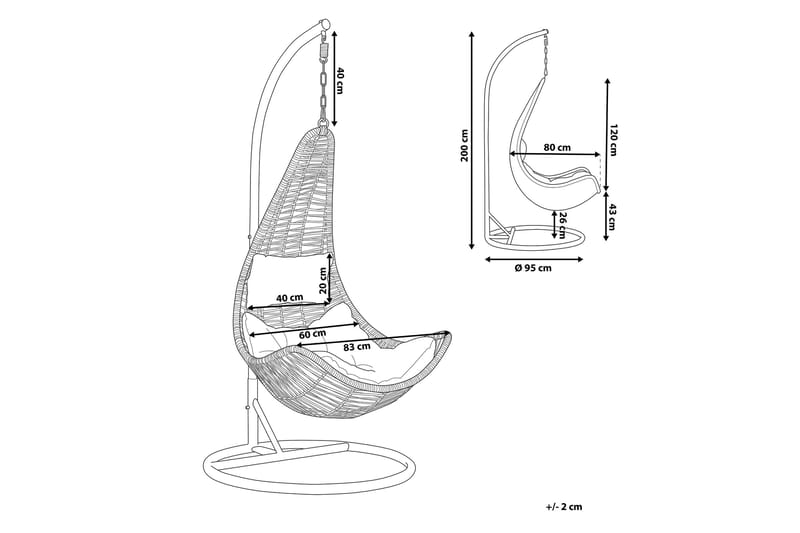 Hacksta Hængestol med Stativ - Beige - Havemøbler - Havestole - Hængestol