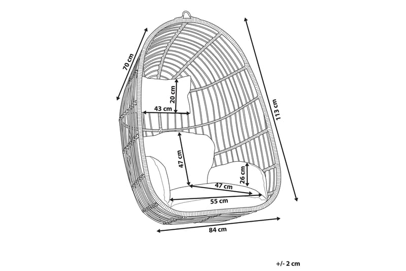 Hallstavik Hængestol - Grå - Havemøbler - Havestole - Hængestol