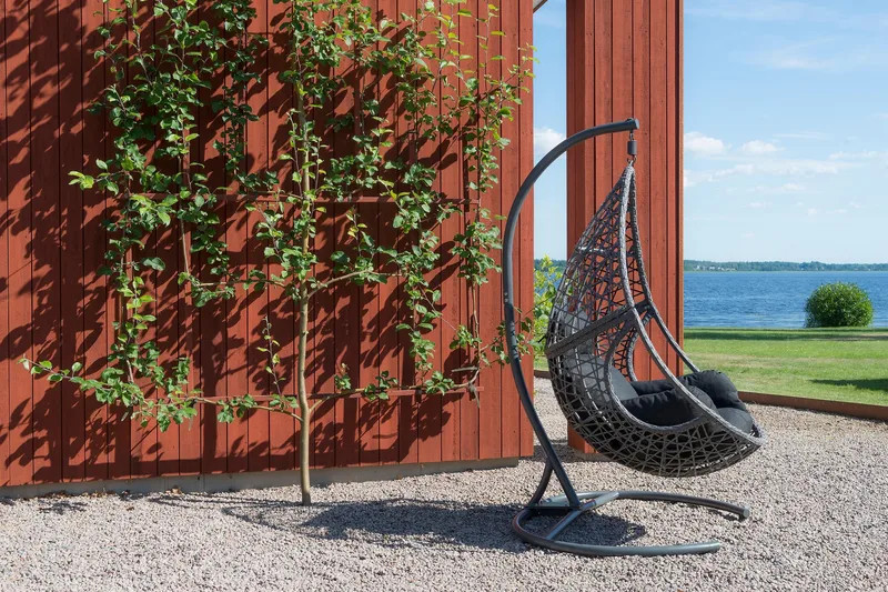 Hillerstorp Droppen hængestol til udendørsbrug 120x125 cm - Sort/hvid - Havemøbler - Havestole - Hængestol