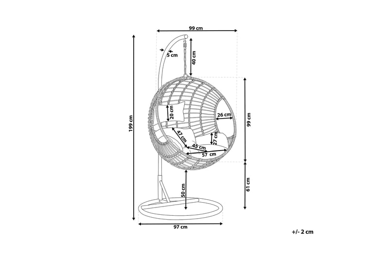 Hyvena Hængestol med Stativ - Sort - Havemøbler - Havestole - Hængestol