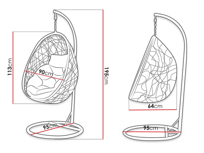 Solvero Hængestol til udendørs brug - beige - Havemøbler - Havestole - Hængestol - Hængestol på stativ