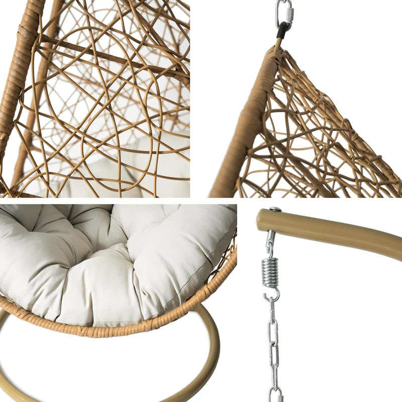 Solvero Hængestol til udendørs brug - beige - Havemøbler - Havestole - Hængestol - Hængestol på stativ