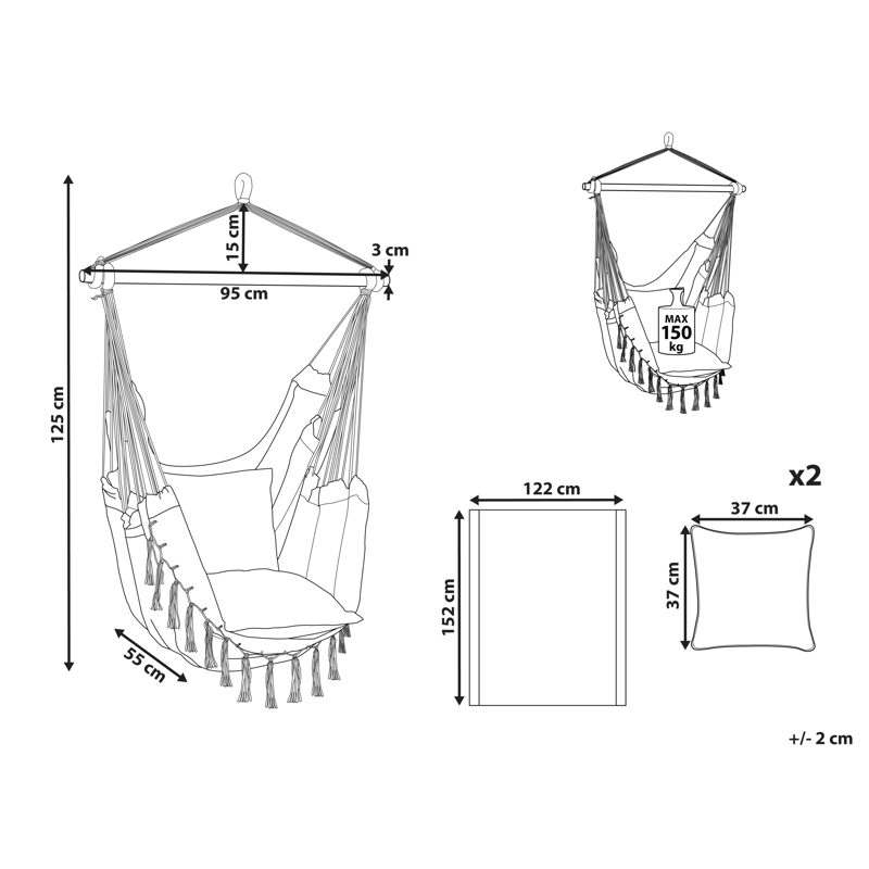 Hængestol udendørs Bonea Bomuld - Grøn - Havemøbler - Havestole - Hængestol