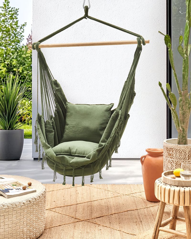 Hængestol udendørs Bonea Bomuld - Grøn - Havemøbler - Havestole - Hængestol