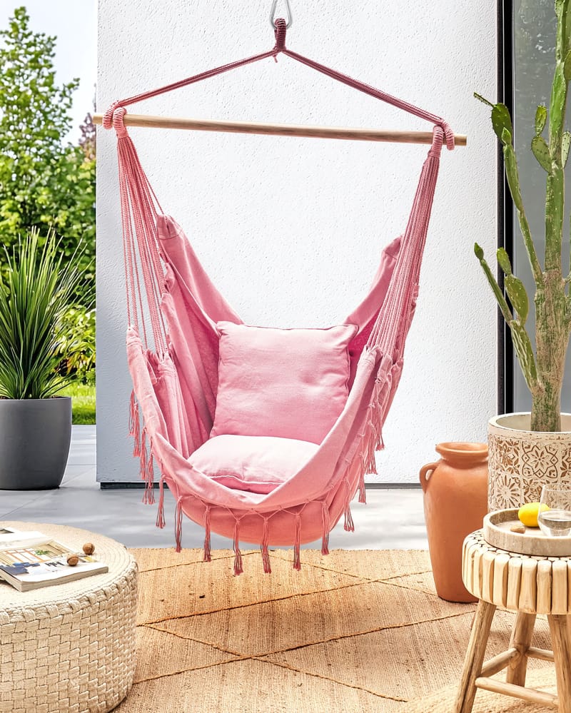 Hængestol udendørs Bonea Bomuld - Rosa - Havemøbler - Havestole - Hængestol