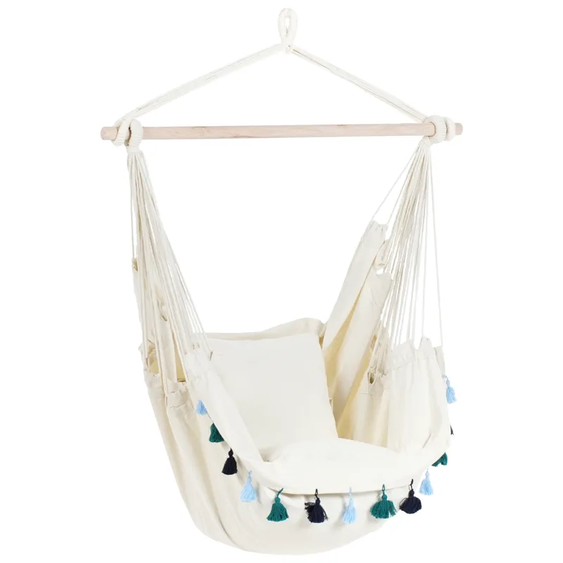 Hængestol udendørs Varena Bomuld, Beige/Blå