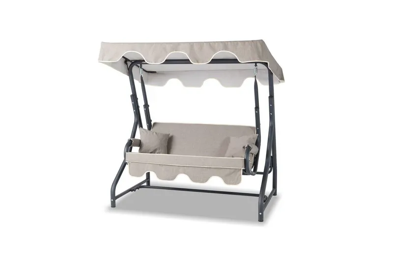 Have dobbelt gyngebord Laziuki (170 x 165 x 110 cm) Antracit / Grå - Antracit / Grå - Havemøbler - Havestole - Hængestol