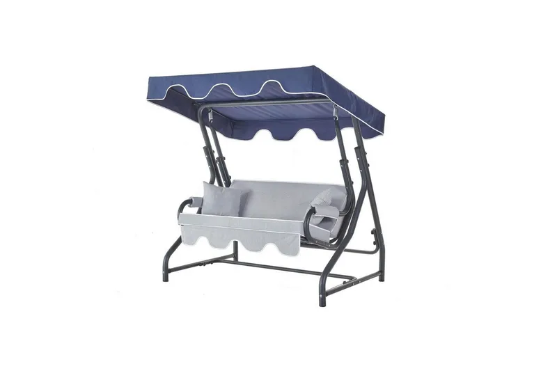 Have dobbelt gyngebord Laziuki (170 x 165 x 110 cm) Lys Grå / Blå, Lys Grå / Blå