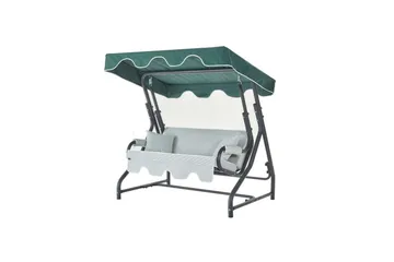 Have dobbelt gyngebord Laziuki (170 x 165 x 110 cm) Lys Grågrøn