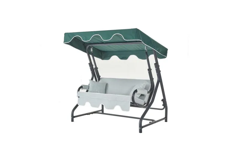 Have dobbelt gyngebord Laziuki (170 x 165 x 110 cm) Lys Grågrøn - Lys Grågrøn - Havemøbler - Havestole - Hængestol