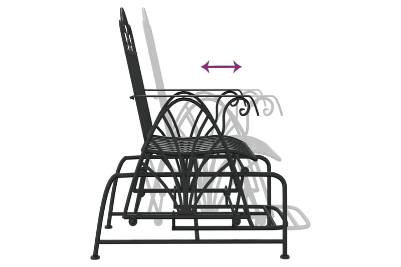 beBasic gyngebænk 61 cm stål sort - Sort - Havegyngestol