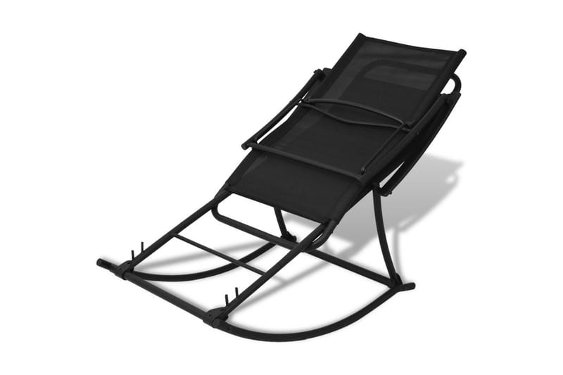 Havegyngestol Stål Og Textilene Sort - Sort - Loungestol udendørs - Udendørs lænestol