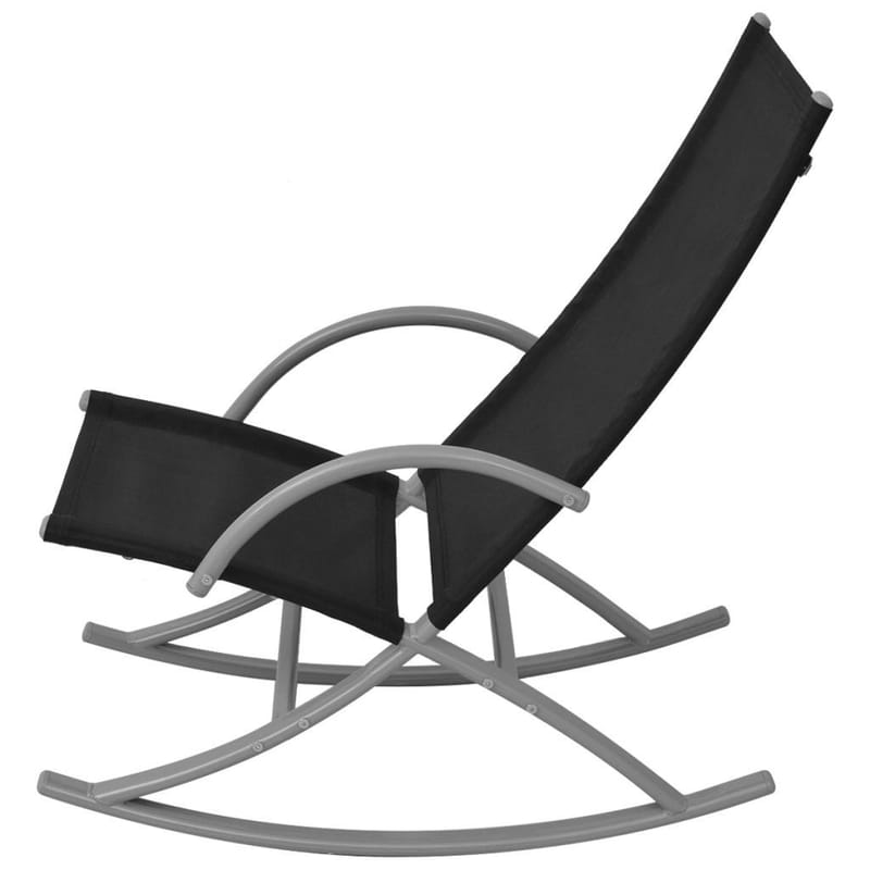 Havegyngestole 2 Stk. Stål Og Textilene Sort - Sort - Loungestol udendørs - Udendørs lænestol