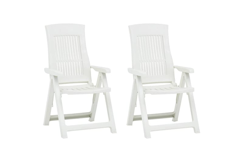 havelænestole 2 stk. plastik hvid - Hvid - Positionsstole