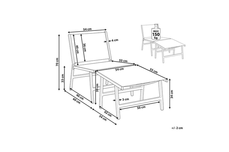 Havestol Marceddi - Beige, hvid - Havemøbler - Havestole - Udendørs lænestol
