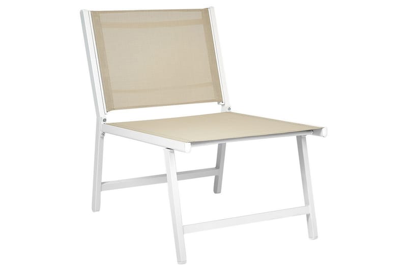 Havestol Marceddi - Beige, hvid - Havemøbler - Havestole - Udendørs lænestol