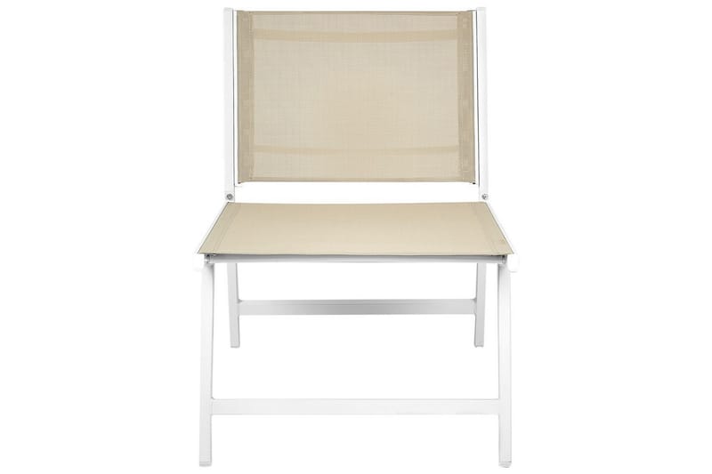 Havestol Marceddi - Beige, hvid - Havemøbler - Havestole - Udendørs lænestol