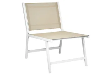 Havestol Marceddi - Beige, hvid - Havemøbler - Havestole - Udendørs lænestol