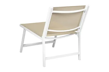 Havestol Marceddi - Beige, hvid - Havemøbler - Havestole - Udendørs lænestol