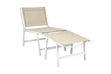 Havestol sæt af 2 Marceddi - Beige, hvid - Havemøbler - Havestole - Udendørs lænestol