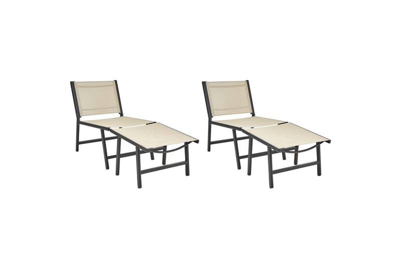 Havestol sæt af 2 Marceddi, Beige, sort