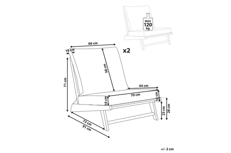 Havestol sæt af 2 Micciano - Havemøbler - Havestole - Udendørs lænestol
