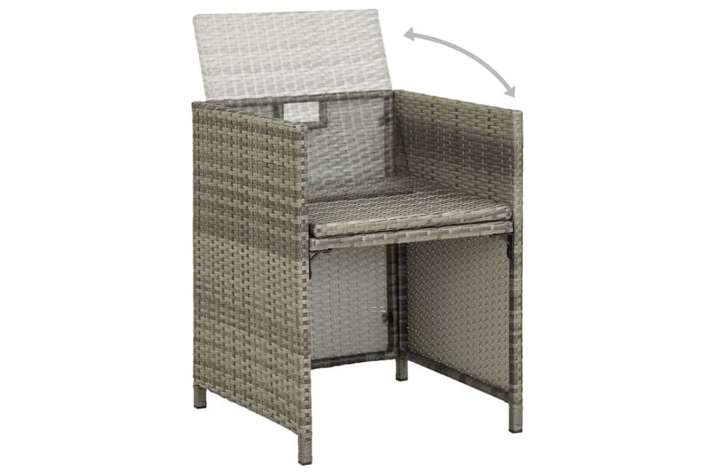 havestole 2 stk. med hynder polyrattan grå - Grå - Loungestol udendørs - Udendørs lænestol