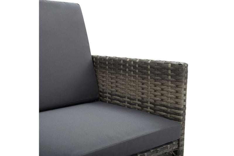 havestole 2 stk. med hynder polyrattan grå - Grå - Loungestol udendørs - Udendørs lænestol