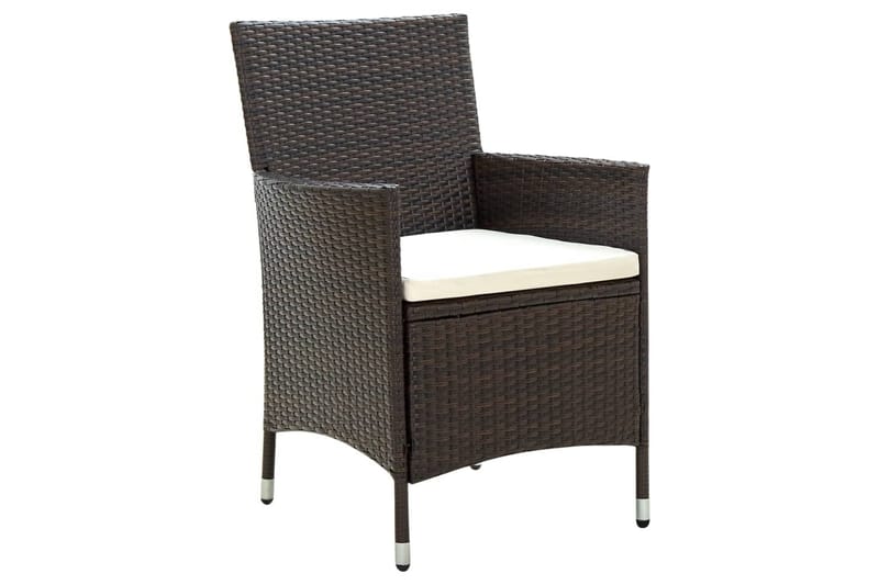 havestole med hynder 2 stk. polyrattan brun - Brun - Havemøbler - Loungemøbler - Loungestol udendørs