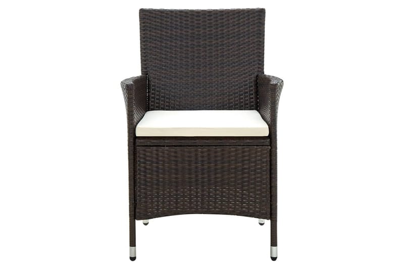 havestole med hynder 2 stk. polyrattan brun - Brun - Havemøbler - Loungemøbler - Loungestol udendørs