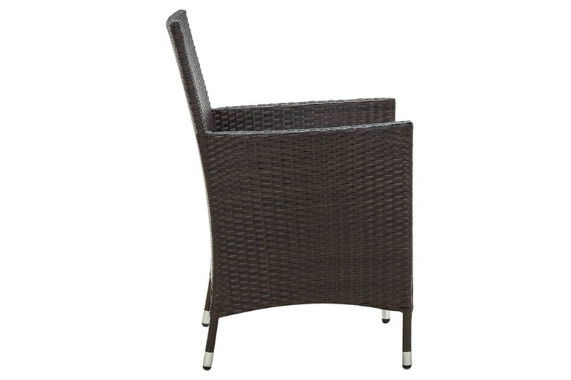 havestole med hynder 2 stk. polyrattan brun - Brun - Loungestol udendørs - Udendørs lænestol