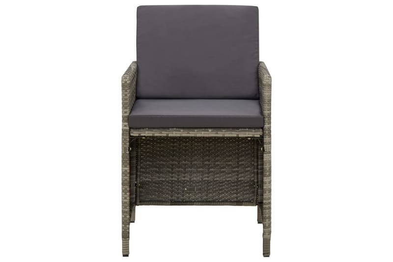 havestole med hynder 4 stk. polyrattan grå - Grå - Havemøbler - Loungemøbler - Loungestol udendørs