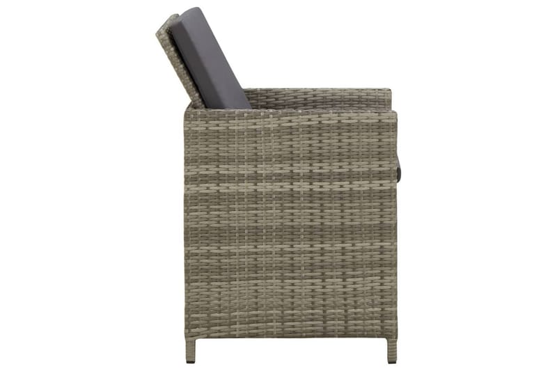 havestole med hynder 4 stk. polyrattan grå - Grå - Havemøbler - Loungemøbler - Loungestol udendørs
