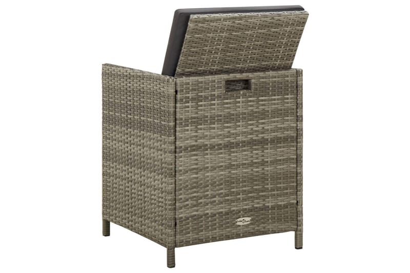 havestole med hynder 4 stk. polyrattan grå - Grå - Havemøbler - Loungemøbler - Loungestol udendørs