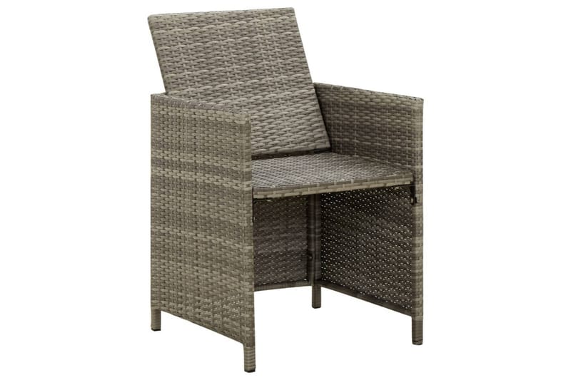 havestole med hynder 4 stk. polyrattan grå - Grå - Havemøbler - Loungemøbler - Loungestol udendørs