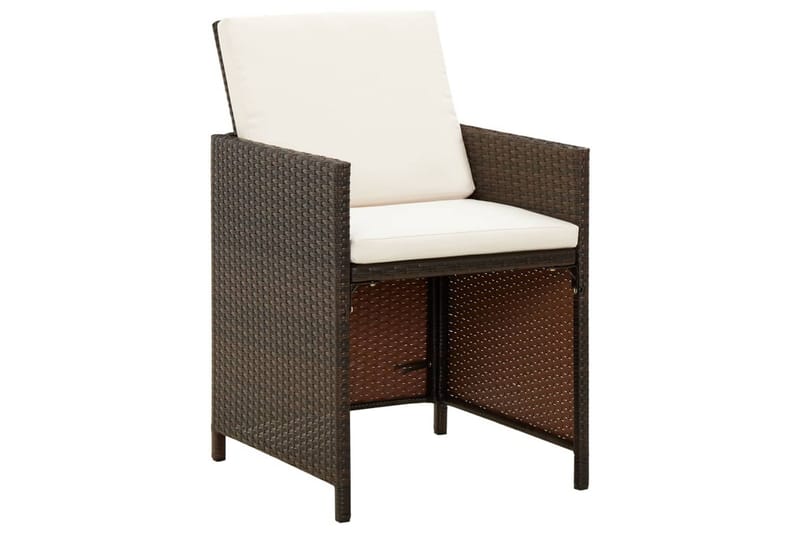havestole med hynder 4 stk. polyrattan brun - Brun - Havemøbler - Loungemøbler - Loungestol udendørs