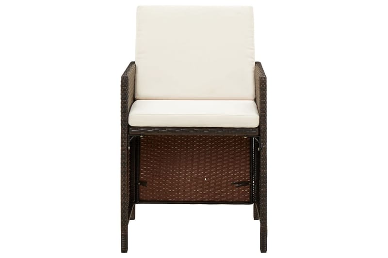 havestole med hynder 4 stk. polyrattan brun - Brun - Havemøbler - Loungemøbler - Loungestol udendørs