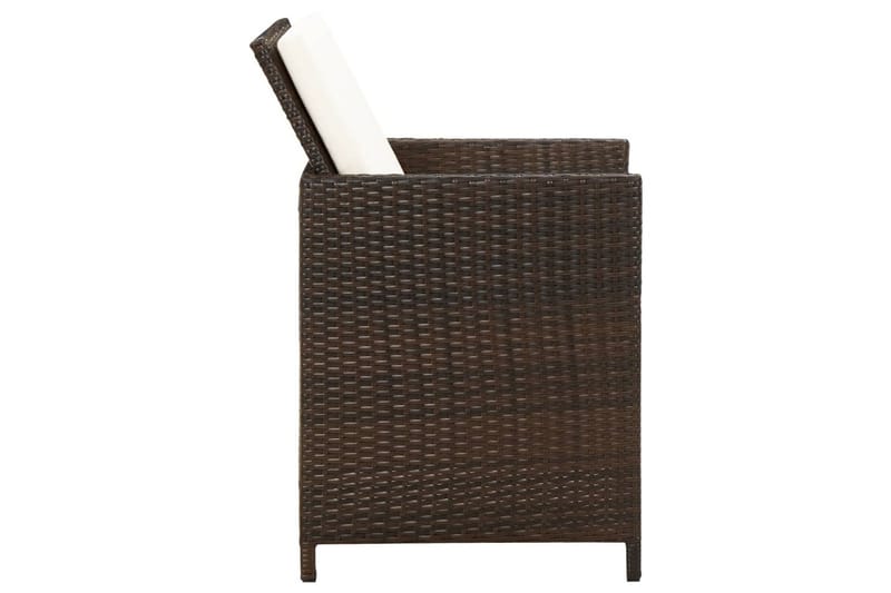 havestole med hynder 4 stk. polyrattan brun - Brun - Havemøbler - Loungemøbler - Loungestol udendørs