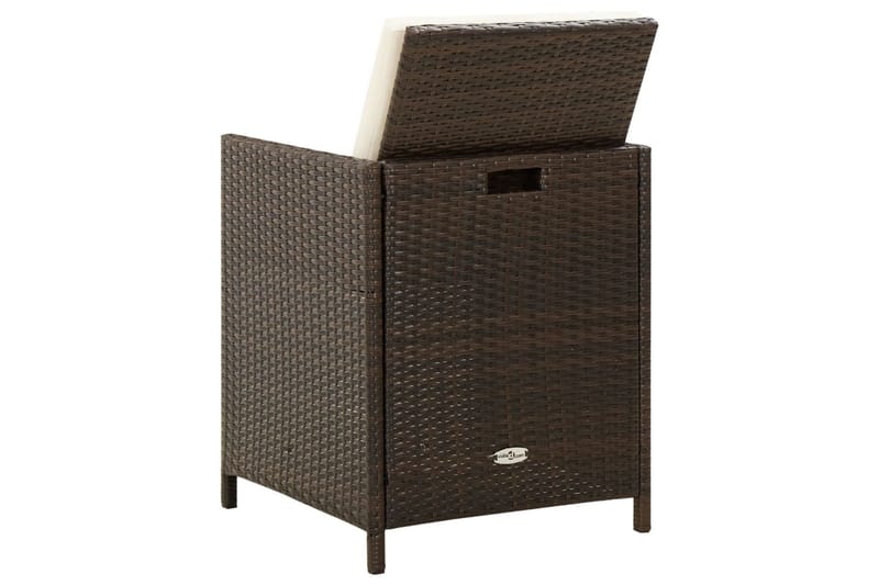 havestole med hynder 4 stk. polyrattan brun - Brun - Havemøbler - Loungemøbler - Loungestol udendørs