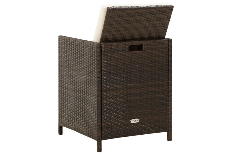havestole med hynder 4 stk. polyrattan brun - Brun - Loungestol udendørs - Udendørs lænestol