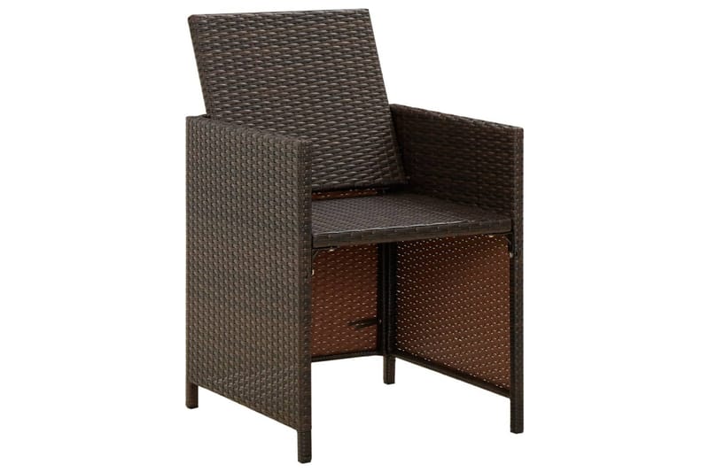 havestole med hynder 4 stk. polyrattan brun - Brun - Havemøbler - Loungemøbler - Loungestol udendørs