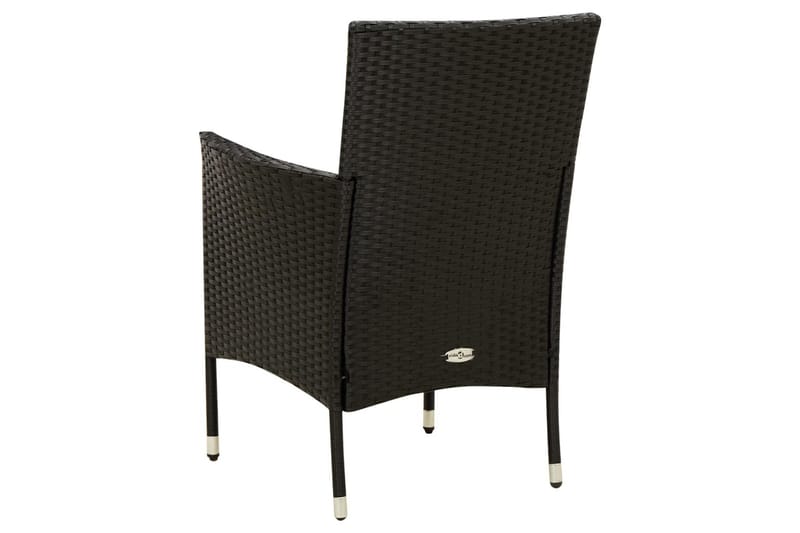havestole med hynder 4 stk. polyrattan sort - Sort - Loungestol udend�ørs - Udendørs lænestol
