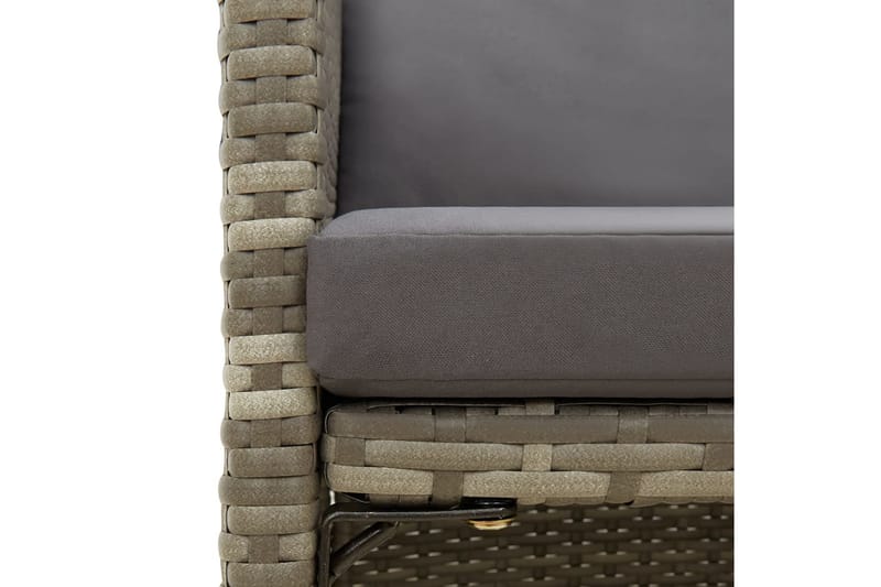 havestole med hynder 4 stk. polyrattan grå - Grå - Havemøbler - Loungemøbler - Loungestol udendørs