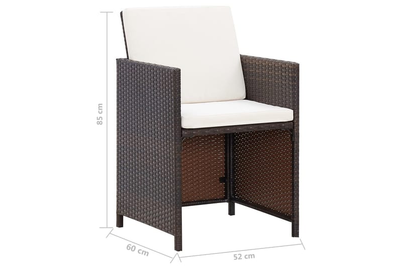 havestole med skamler 4 dele polyrattan brun - Brun - Havemøbler - Loungemøbler - Loungestol udendørs