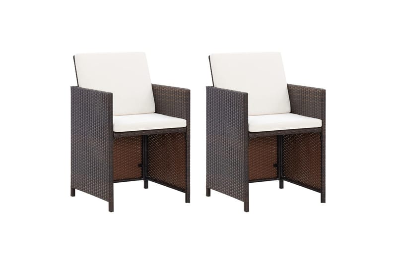 havestole med skamler 4 dele polyrattan brun - Brun - Havemøbler - Loungemøbler - Loungestol udendørs